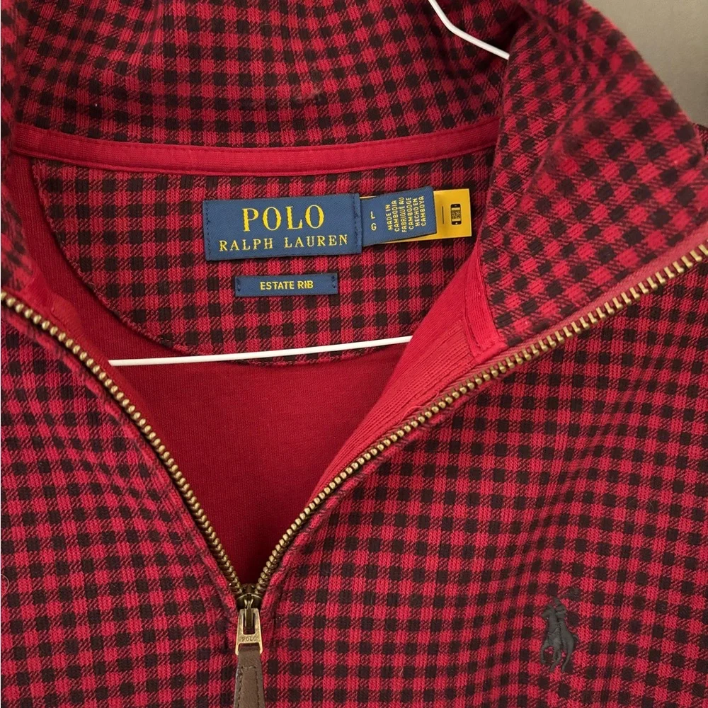 Polo Ralph Lauren Checked Estate-Rib Quarter-Zip pullover - men's large
